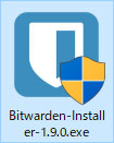 Bitwardenのインストールファイル(Windows版)